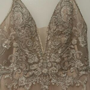Elegant Silver Embellished Dress